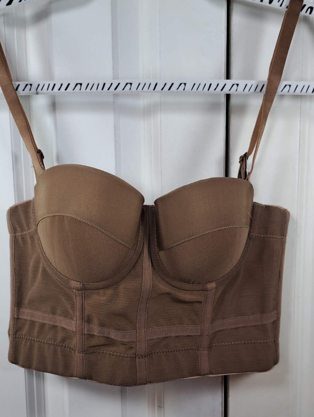Nica Longline Bustier Bra in Brown NWT